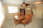 The dining area is open to the kitchen and living space.